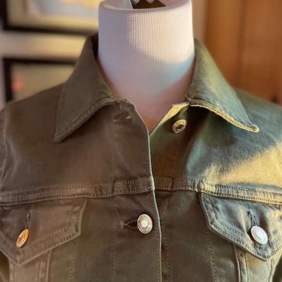 MICHAEL KORS Military Green Jean Jacket - S - Picture 7 of 12